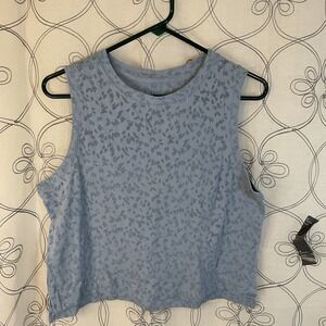 New Women's‎ Crop Active Tank Top - All in Motion Light Blue Size XXlarge